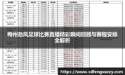 梅州劲风足球比赛直播精彩瞬间回顾与赛程安排全解析
