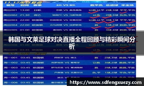 韩国与文莱足球对决直播全程回顾与精彩瞬间分析