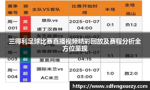 三得利足球比赛直播视频精彩回放及赛程分析全方位呈现