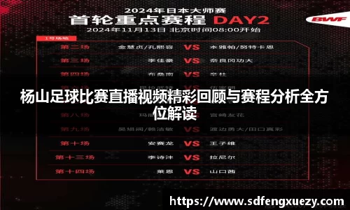 杨山足球比赛直播视频精彩回顾与赛程分析全方位解读