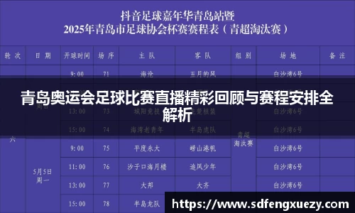 青岛奥运会足球比赛直播精彩回顾与赛程安排全解析
