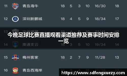 今晚足球比赛直播观看渠道推荐及赛事时间安排一览